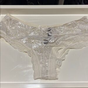 Victoria's Secret Shimmering Cream Lace Panty